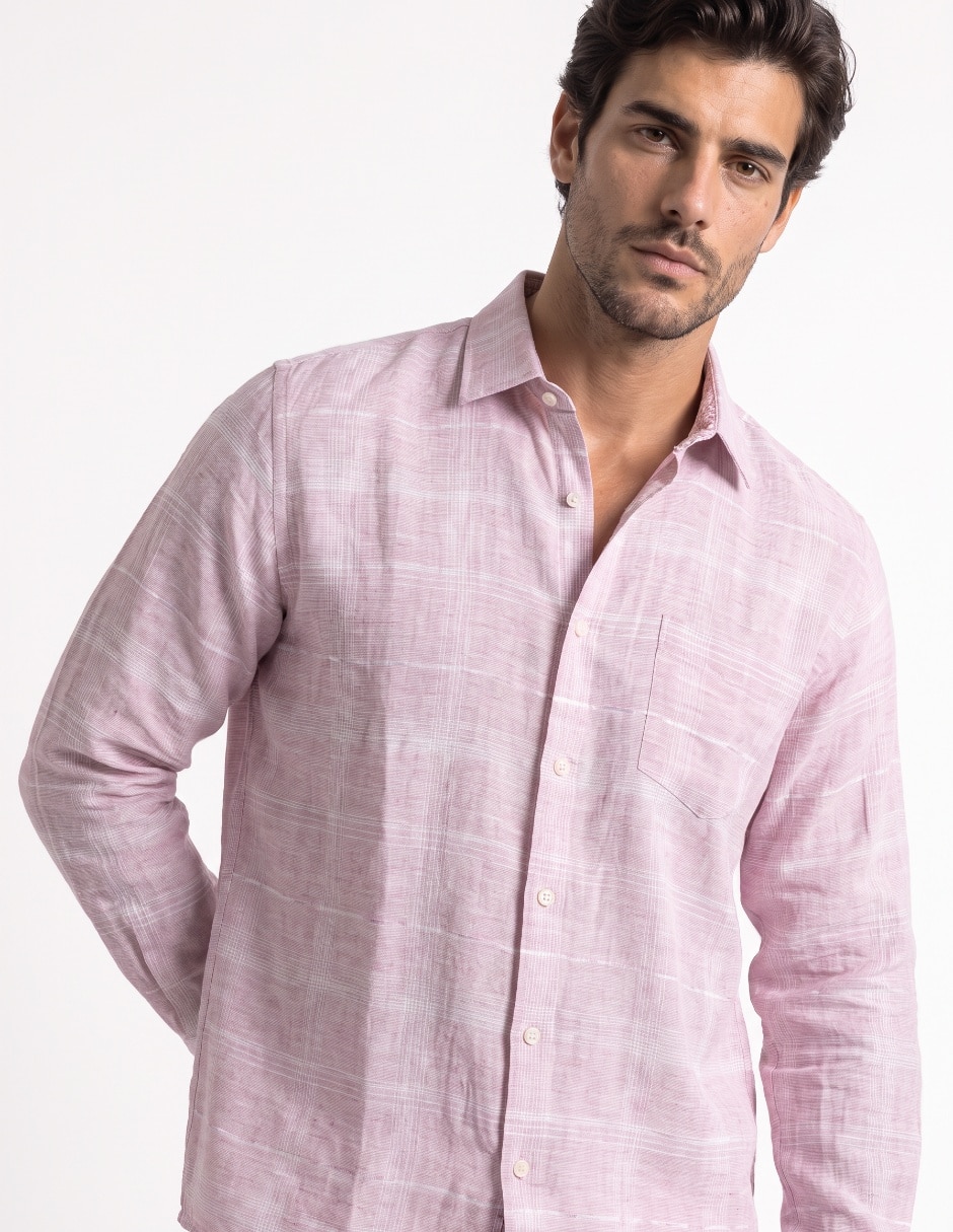Camisa casual manga larga para hombre 4