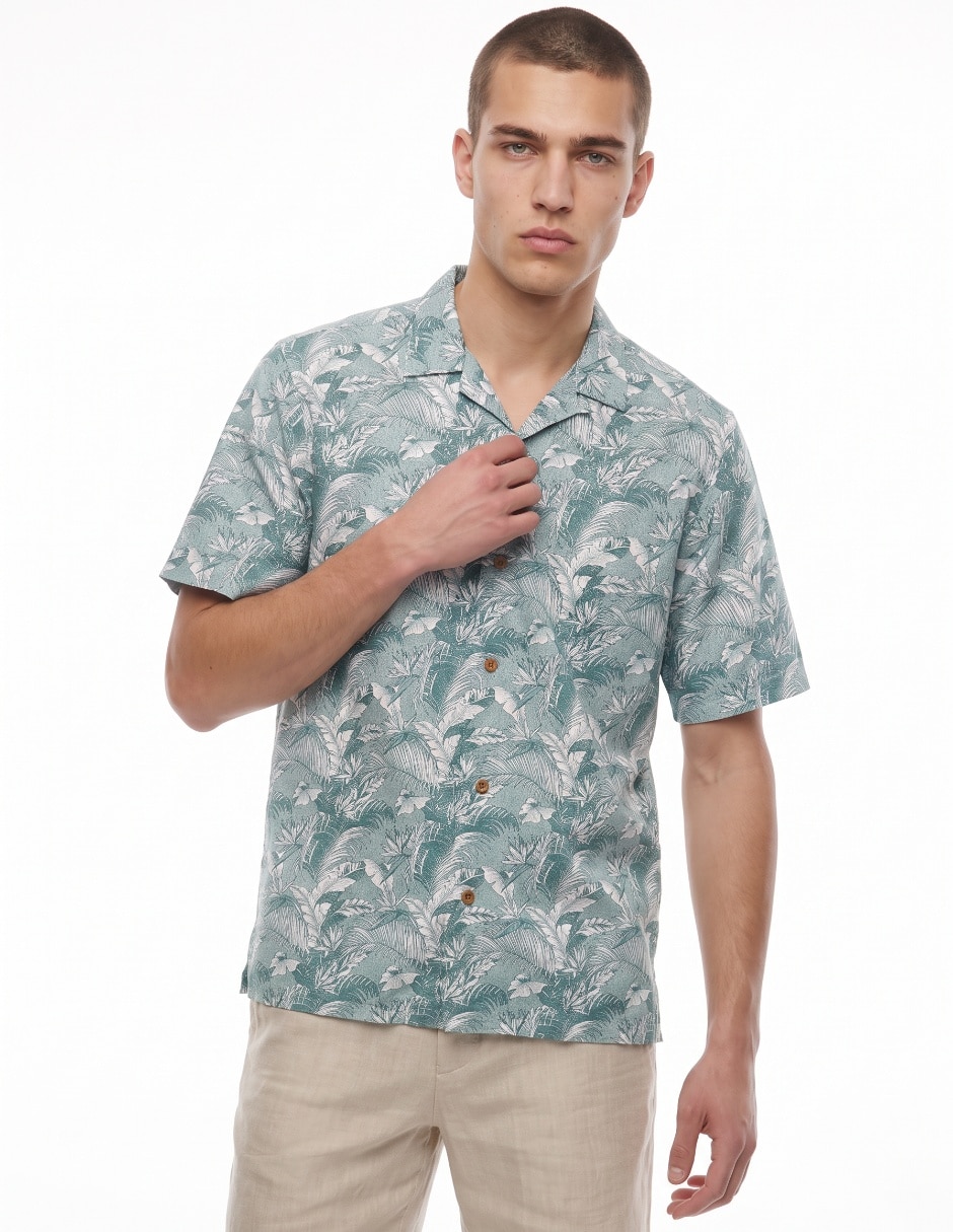 Camisa casual manga corta para hombre