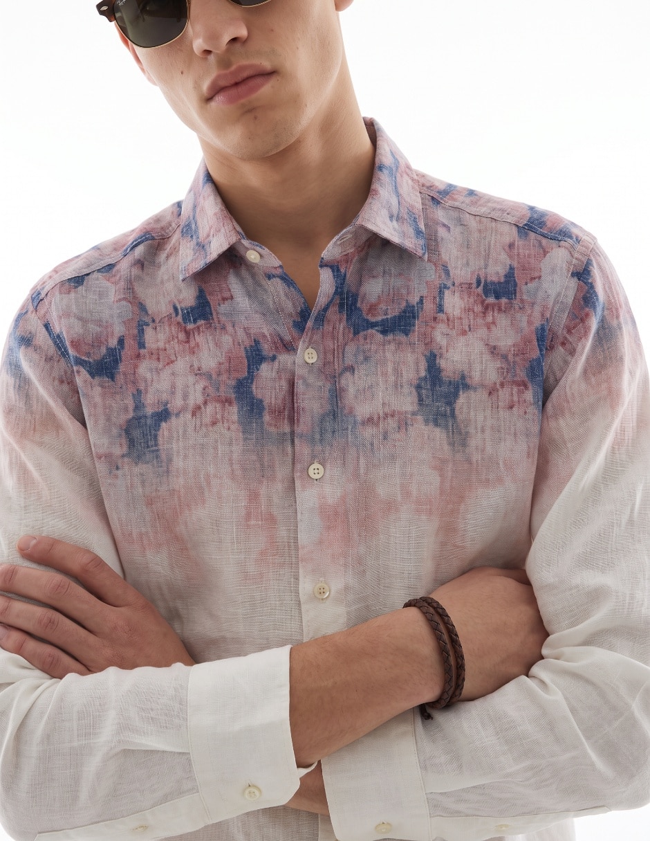 Camisa casual manga larga para hombre 4