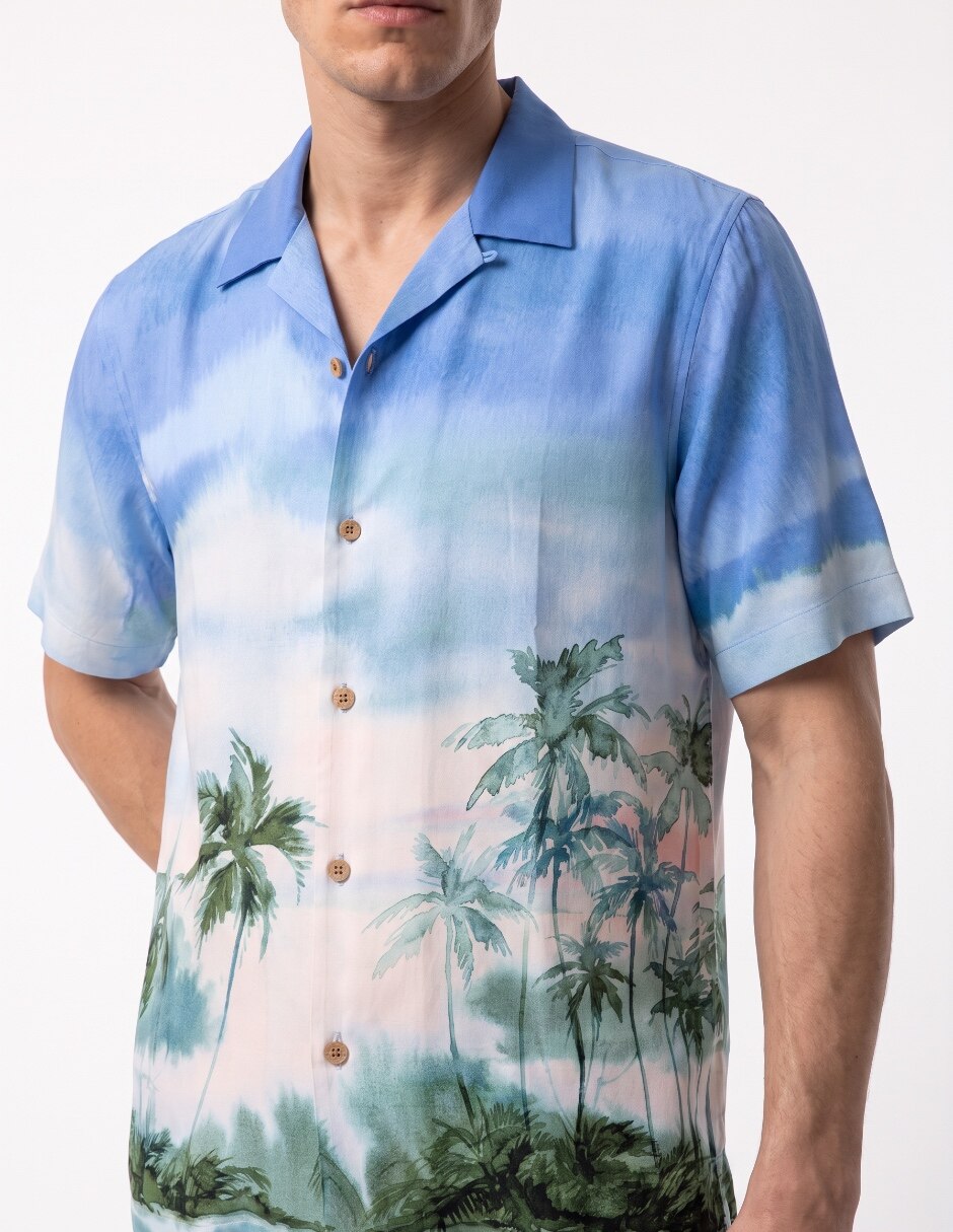 Camisa casual manga corta para hombre 4