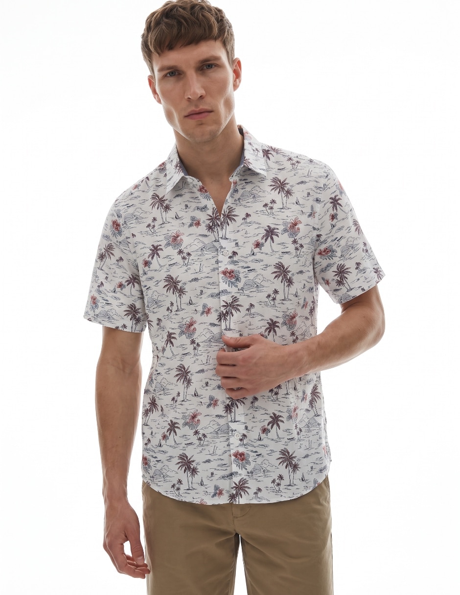 Camisa casual manga corta para hombre