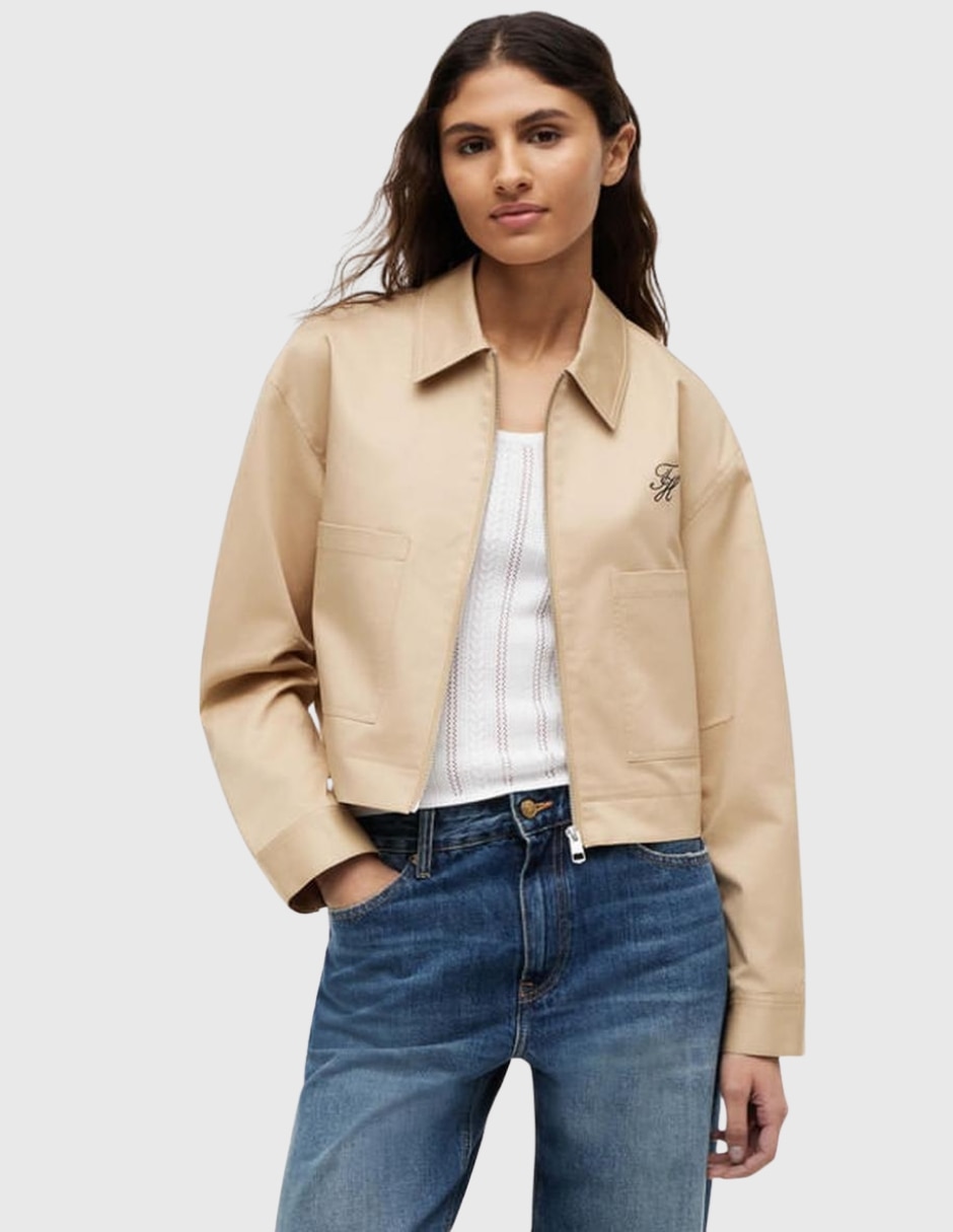 Chamarra casual de algodón para mujer