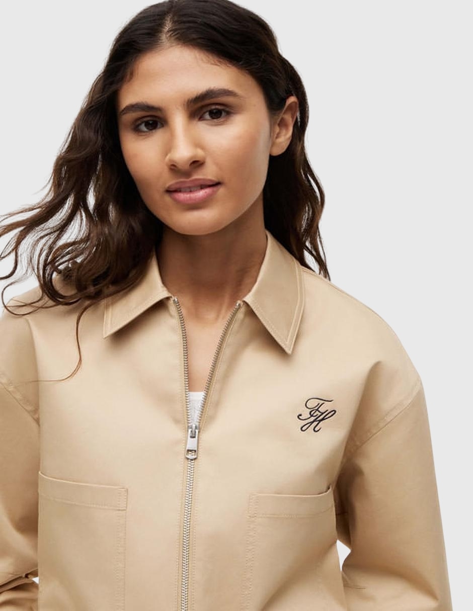Chamarra casual de algodón para mujer