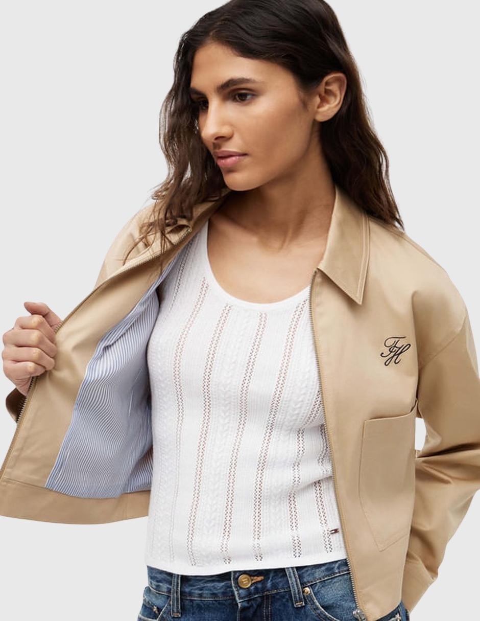 Chamarra casual de algodón para mujer