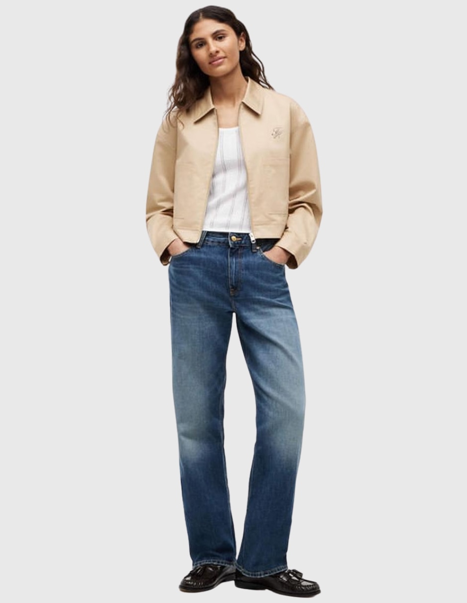 Chamarra casual de algodón para mujer