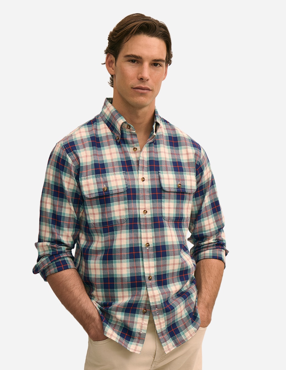 Camisa casual b brothers manga larga para hombre