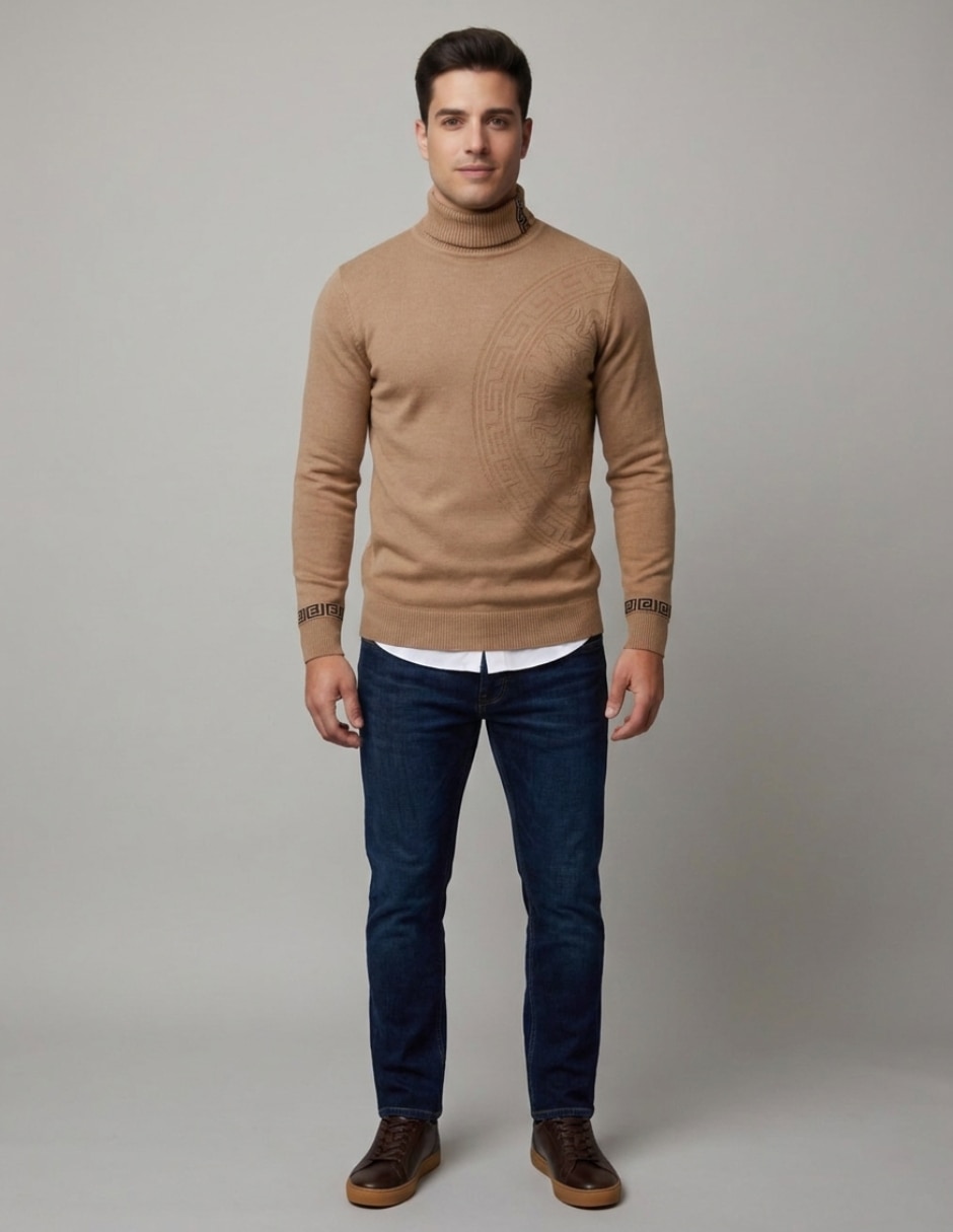 Suéter cuello tortuga para hombre 4
