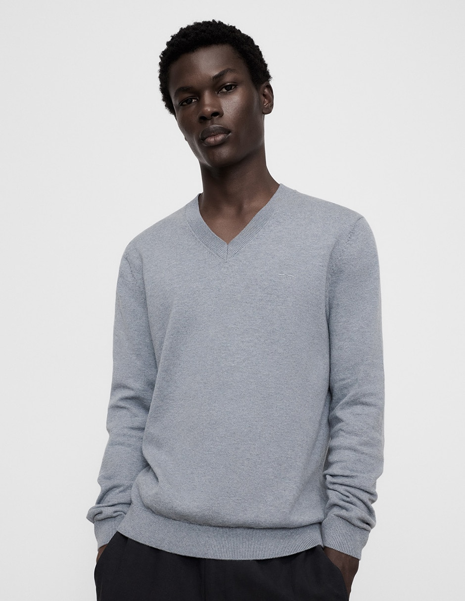 Suéter cuello v para hombre