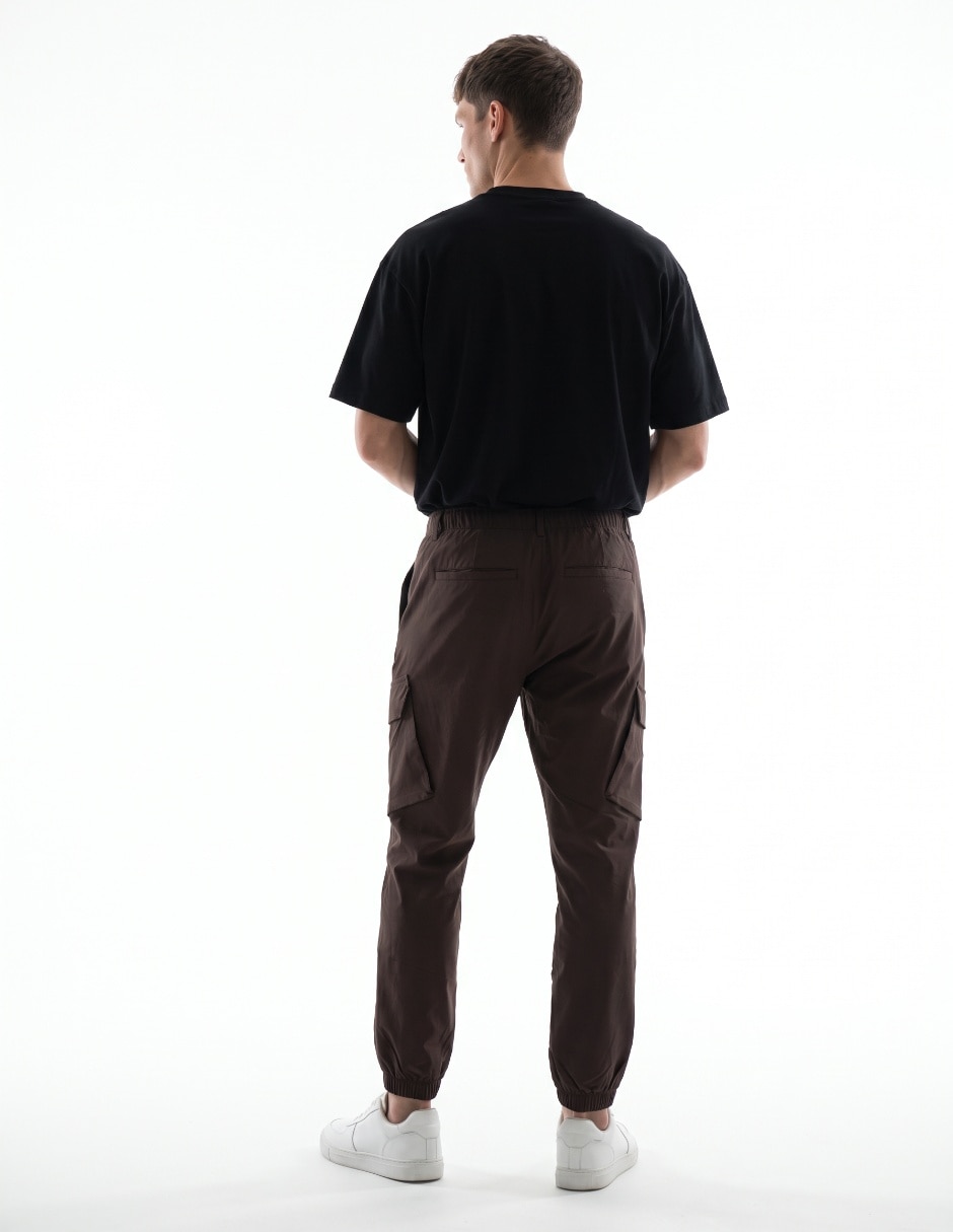 Pantalón s/pinzas casual jogger de algodón para hombre 2