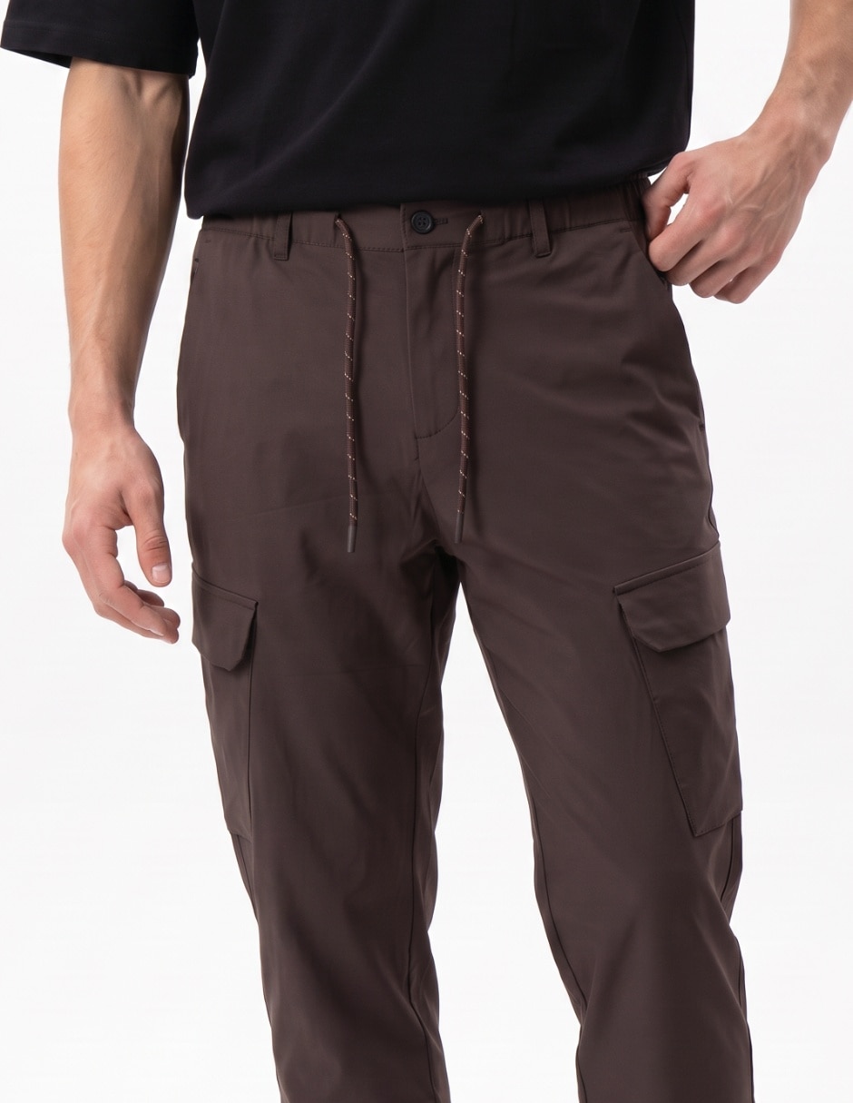 Pantalón s/pinzas casual jogger de algodón para hombre 4