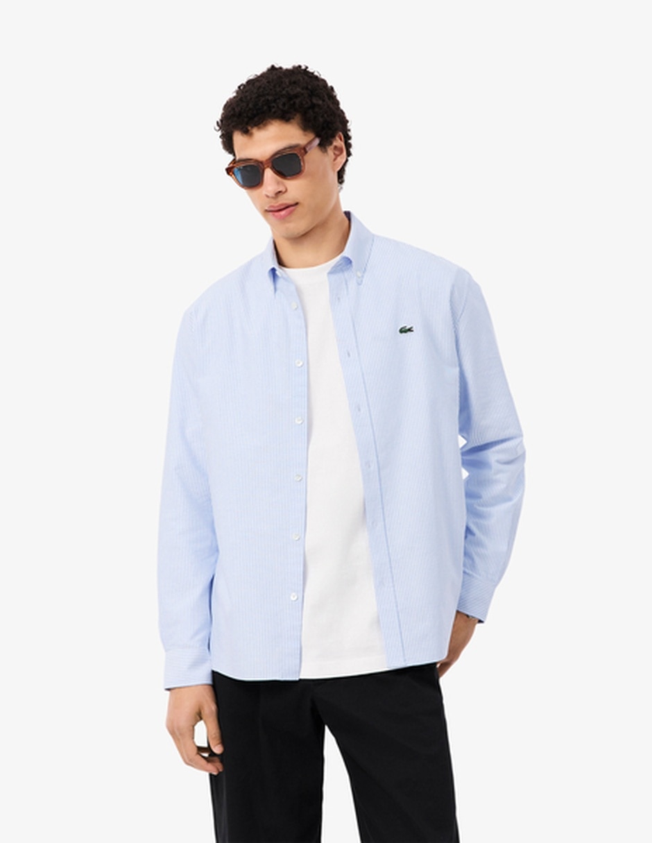 Camisa business casual de algodón manga larga para hombre