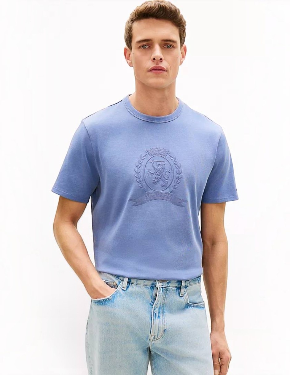 Playera logo azul cuello redondo para hombre Playera logo azul cuello redondo para hombre