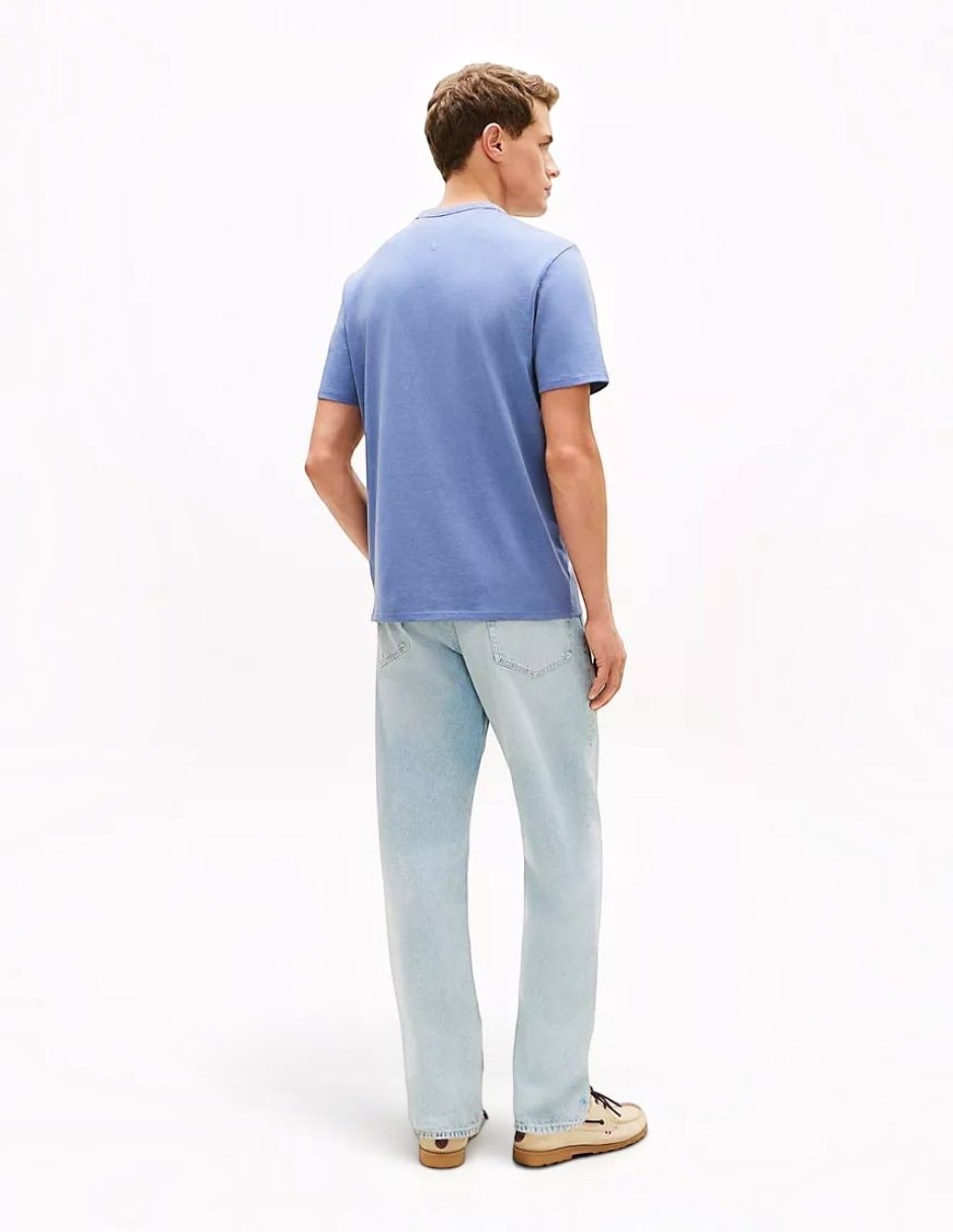 Playera logo azul cuello redondo para hombre 5