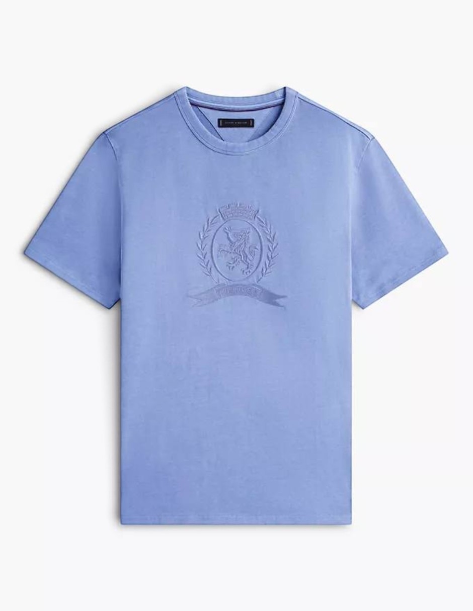 Playera logo azul cuello redondo para hombre 3
