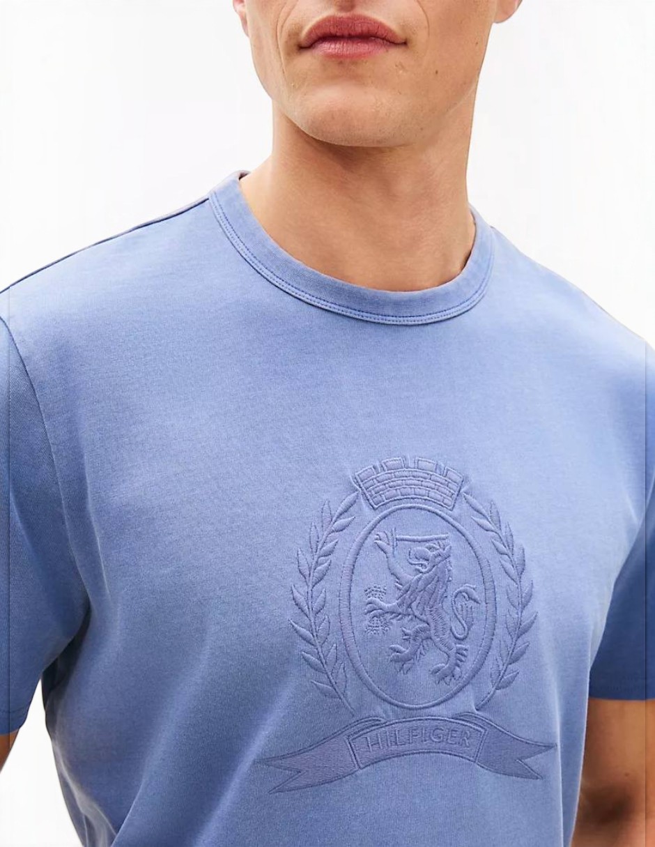 Playera logo azul cuello redondo para hombre 2