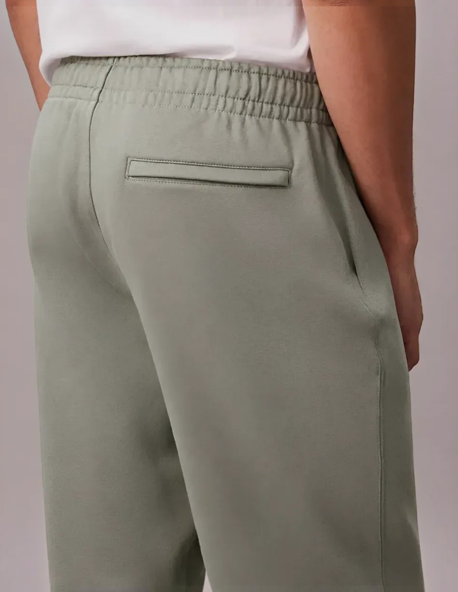 Pants Regular Jogger Verde con Listón para hombre 5