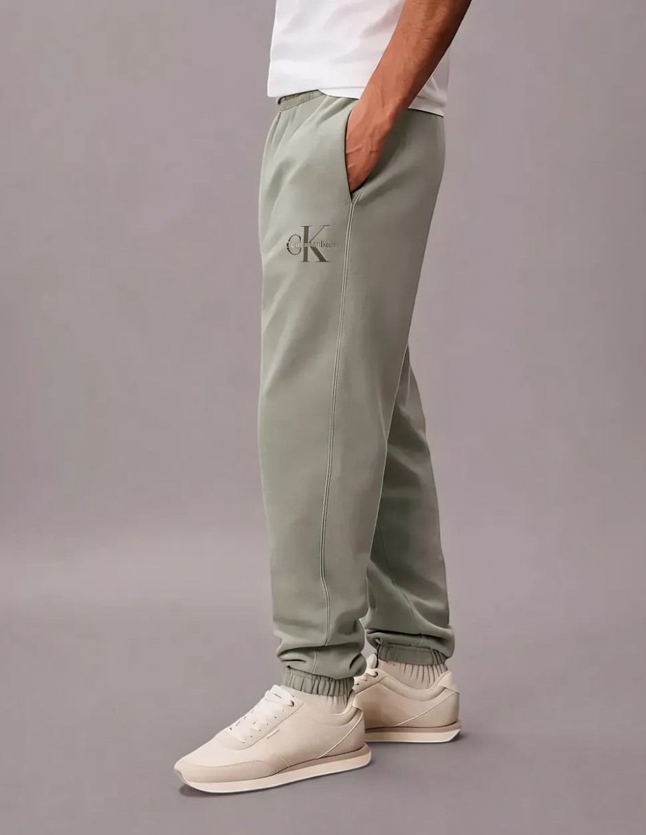 Pants Regular Jogger Verde con Listón para hombre 4