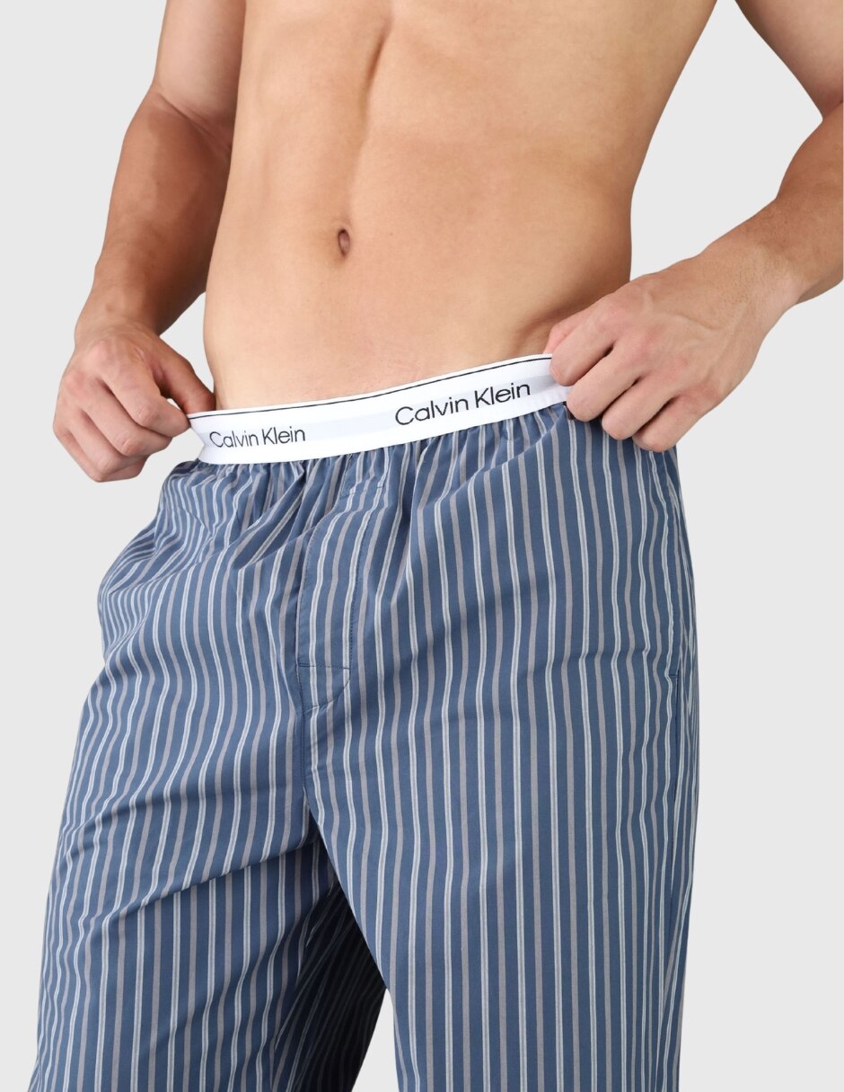 Pantalón pijama estampado a rayas de algodón para hombre 5