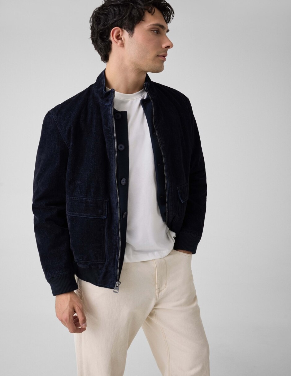 Chamarra bomber de algodón para hombre 4