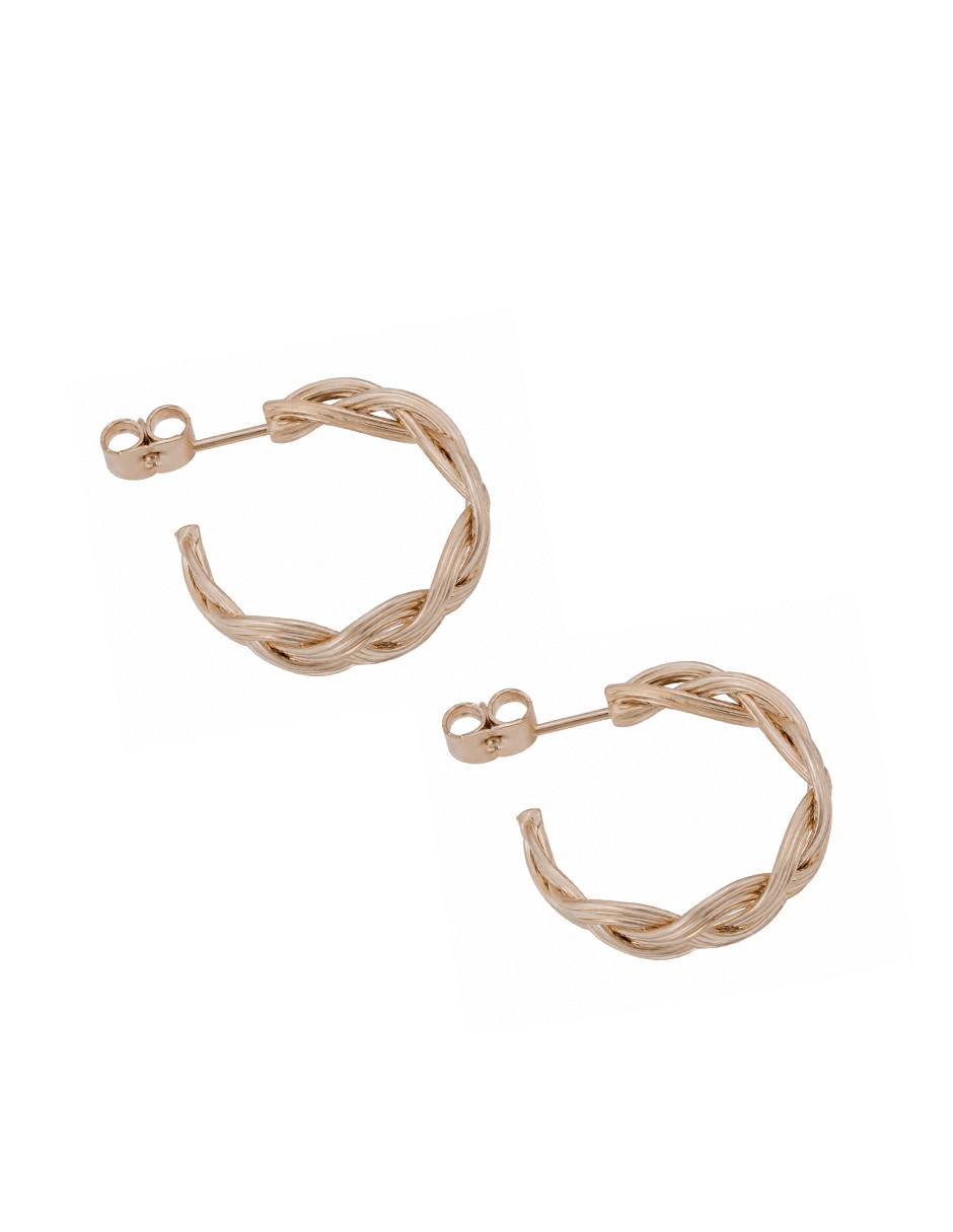 Arracadas con acabado chapa de oro zirconia 4