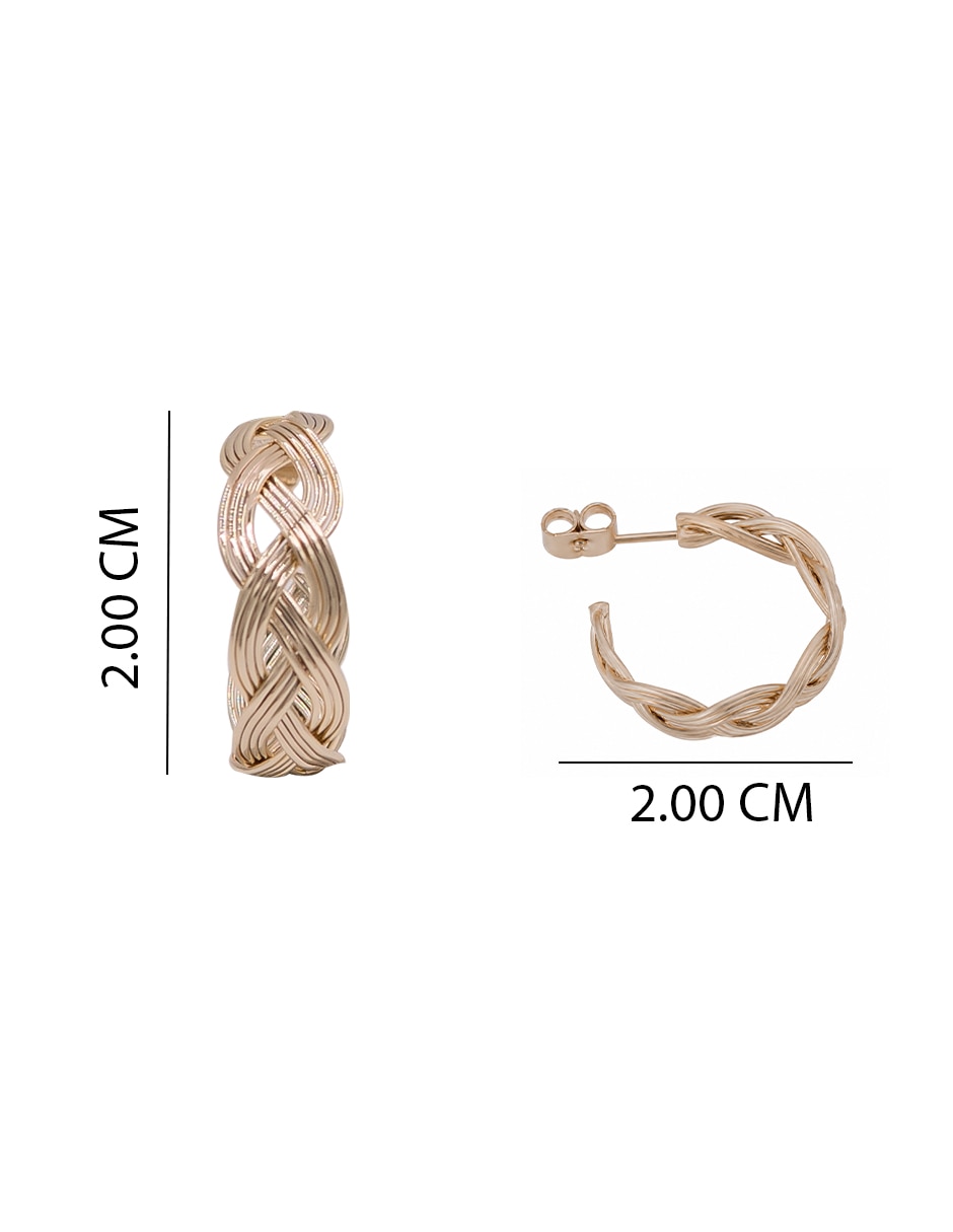Arracadas con acabado chapa de oro zirconia 2
