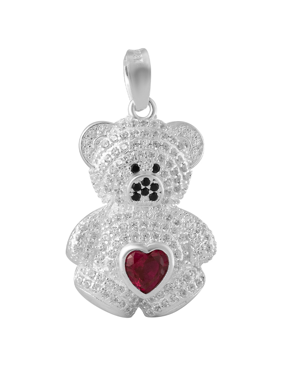Dije de oso de plata P 925 zirconia
