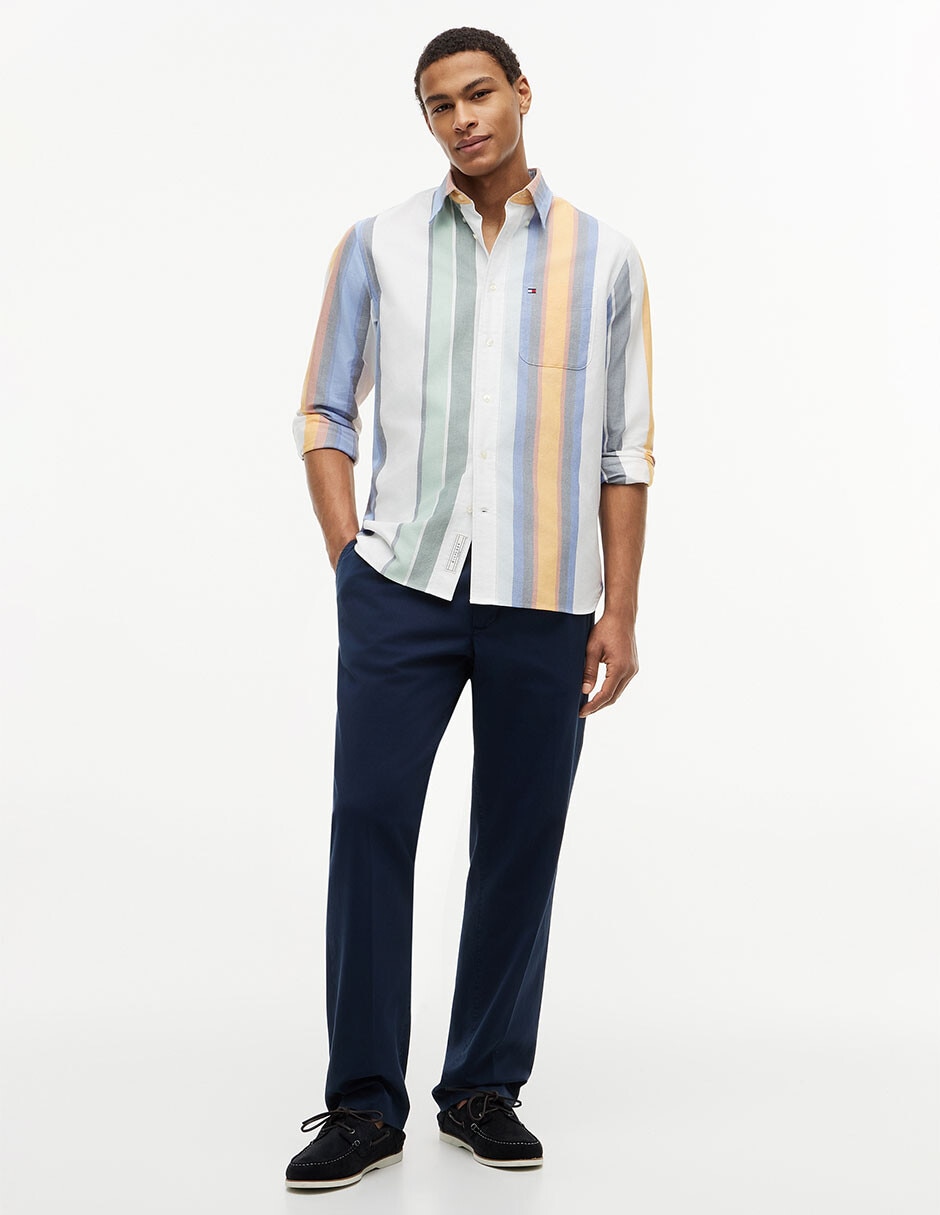 Camisa casual de algodón manga larga para hombre 7