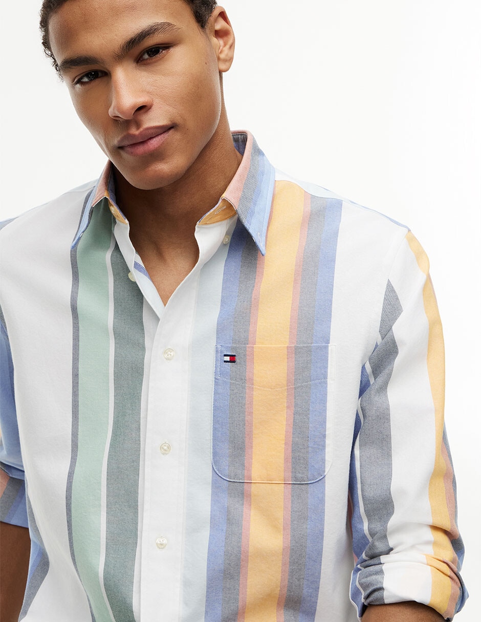Camisa casual de algodón manga larga para hombre 8